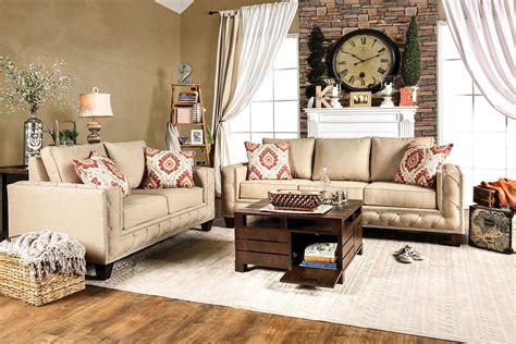 Norwick Beige Living Room Set from Furniture of America | Coleman Furniture