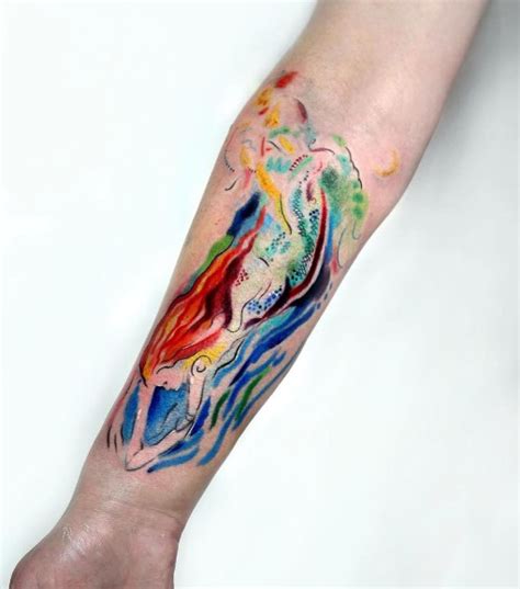 Watercolor Mermaid Tattoo - Best Tattoo Ideas Gallery