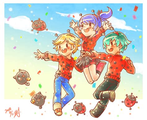 Adrien, Marinette and Luka - Miraculous Ladybug Fan Art (41850647) - Fanpop