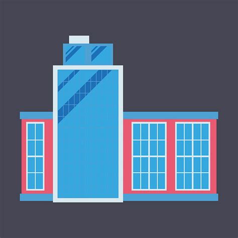 Commercial building architecture in flat design vector ai eps | UIDownload