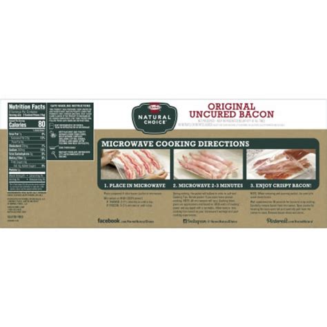 Hormel Natural Choice Microwave Ready Original Uncured Bacon, 12 oz - King Soopers