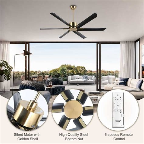 72 Inch Ceiling Fan With 6 Blades | reiga