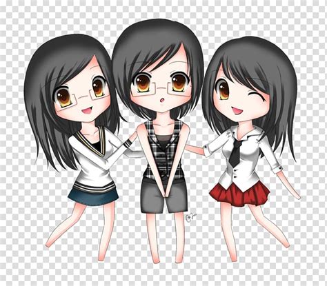 Anime Friends Chibi Drawing, girlfriend transparent background PNG clipart | HiClipart