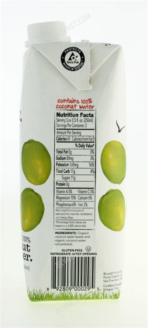 Purity Organic 100% Coconut Water | Purity Organic Juices | BevNET.com ...