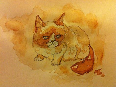Grumpy Cat - Coffee Painting by NivvyArt on DeviantArt