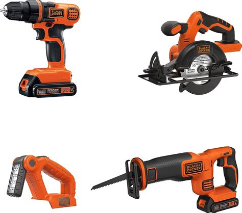 BLACK+DECKER 20V MAX Power Tool Combo Kit, 4-Tool Cordless Power Tool ...