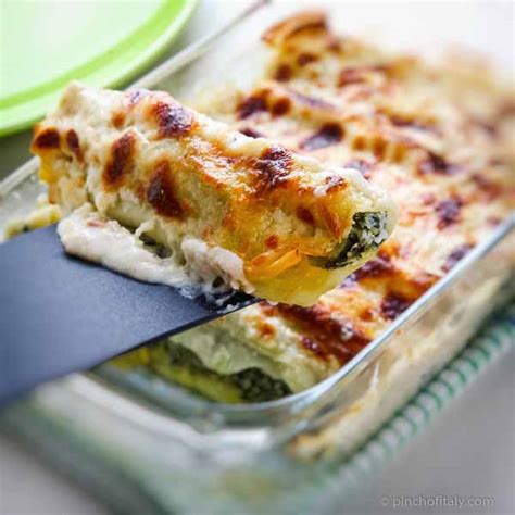 Italian Baked Pasta Cannelloni Ricotta & Spinach