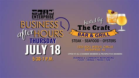 Business After Hours Mixer hosted by The Craft Bar & Grill, 1024 Boll Weevil Cir, Enterprise, AL ...