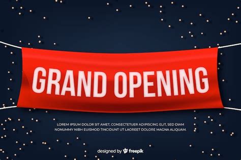 Grand opening banner in realistic style Vector | Free Download