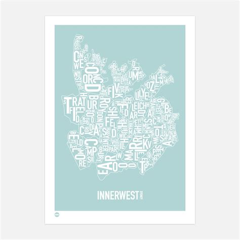 Burbia Sydney Inner West Type Map Print & Canvas