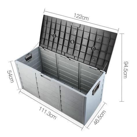 Black Outdoor Storage Box - 290L Large Capacity - Waterproof & Lockable ...