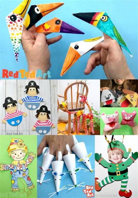 DIY Paper Puppets with Templates - Red Ted Art - Make crafting with ...