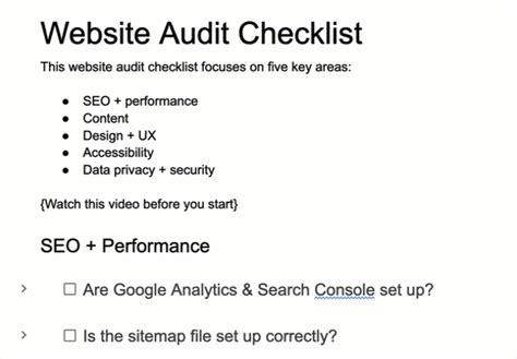 How to follow the website audit checklist