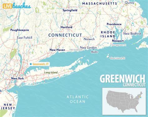 Map of Greenwich, Connecticut - Live Beaches