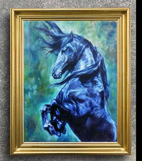 Friesian Horse Painting Original Art Commission Oil on Canvas | Etsy