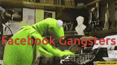 Kermit Typing Facebook Gangster GIF | GIFDB.com