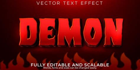 Free Vector | Demon text effect editable horror and blood text style