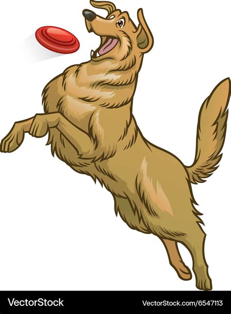 Happy golden retriever dog playing frisbee Vector Image