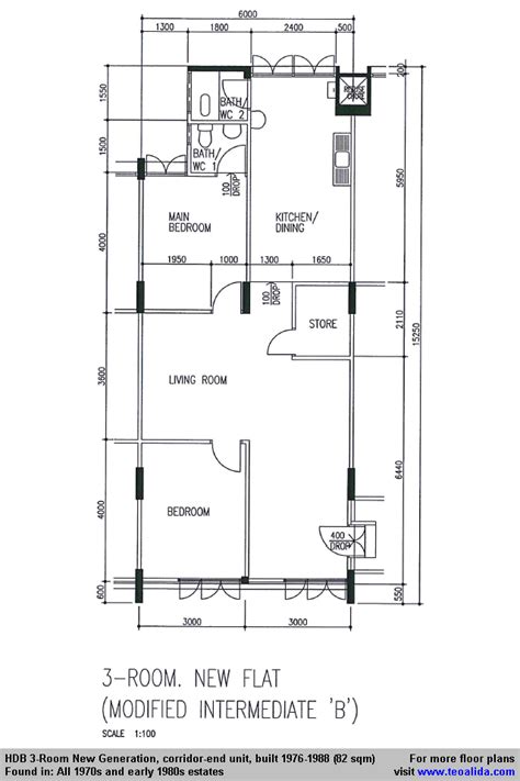 HDB 3-Room New Generation flat (82 sqm) | Floor plans, How to plan, Utility rooms