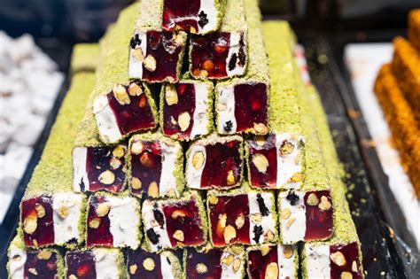 Colorful Turkish Delight Traditional Ottoman Cuisine Desserts Photo Grand Bazaar Eminonu ...