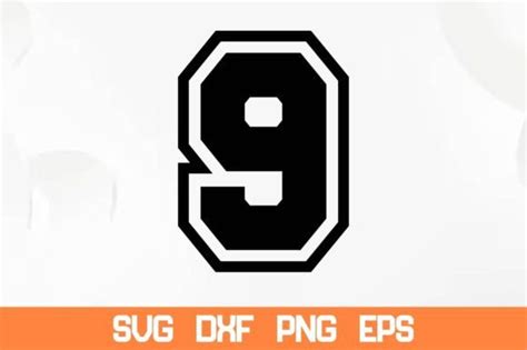 Jersey Number 9 Svg Graphic by sadiqul7383 · Creative Fabrica