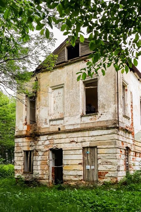 Old Abandoned Manor House with Boarded Up Windows Stock Photo - Image ...