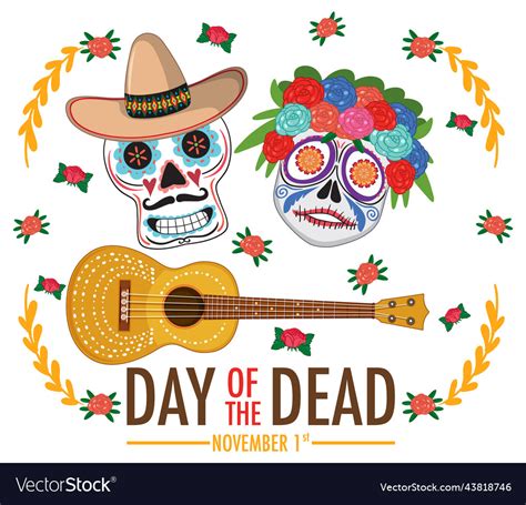 Day of the dead banner Royalty Free Vector Image