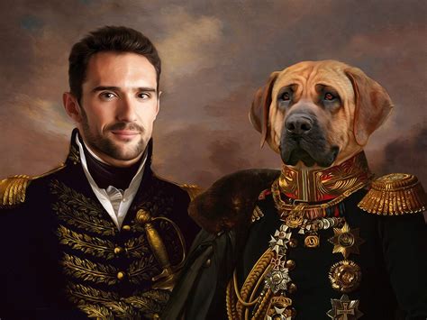 Custom Pet Portrait With Human Royal Man Pet Portrait Father | Etsy in 2021 | Pet portraits ...