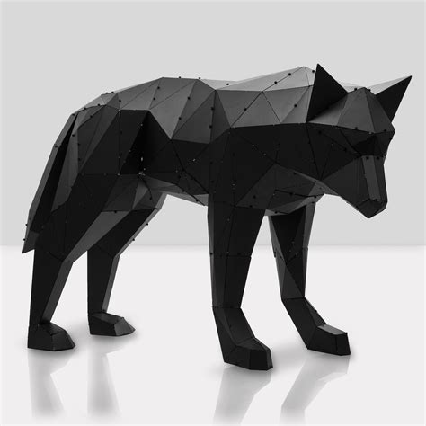 Metal Wolf Metal Decor Metal Sculpture 3D Metal Art Garden Decoration ...