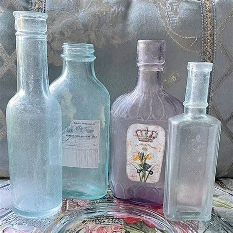 ANTIQUE Vintage Potion Perfume Vanity Bottles Blue Lavender Collectible Rare - Etsy