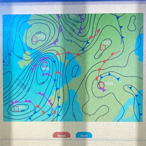 Identify the low pressure areas on the map. - brainly.com