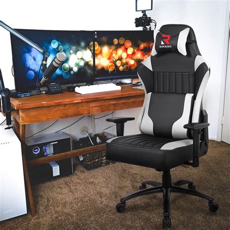 RIMIKING Big Tall Gaming Chair-Ergonomic High Back Adjustable 2D Arms ...