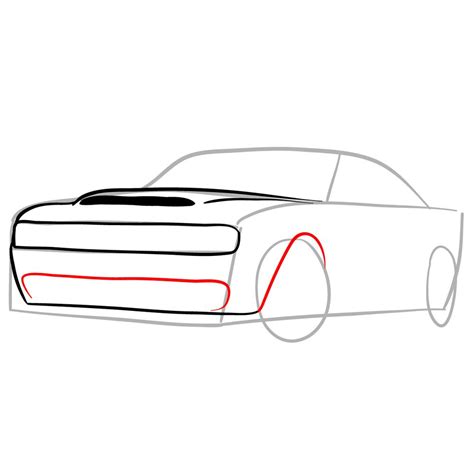 How to draw 2018 Dodge Challenger SRT Demon - Sketchok