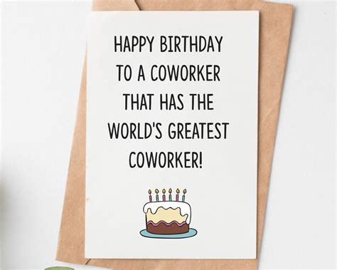 Happy Birthday Card for Coworker Colleague Funny Birthday - Etsy Finland