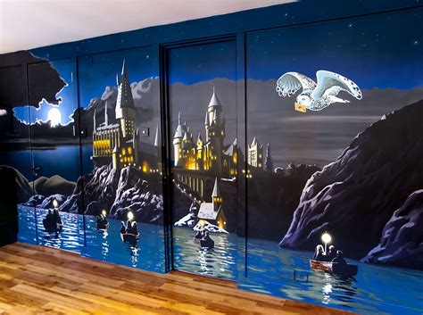 Harry Potter Mural | Sacredart Murals | Decoraçao harry potter, Espaços de criança, Quarto harry ...