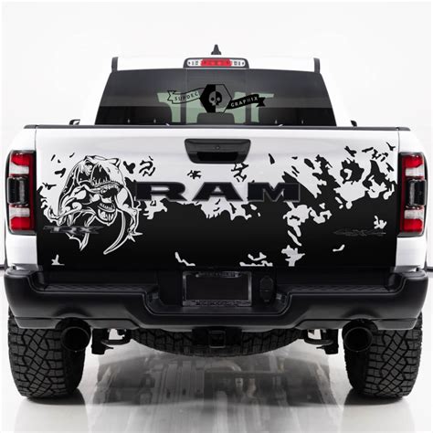 Tailgate Dodge Ram TRX 2023 Eating Raptor Bed Side Mud Splash Decal Truck Vinyl Graphic Trx ...