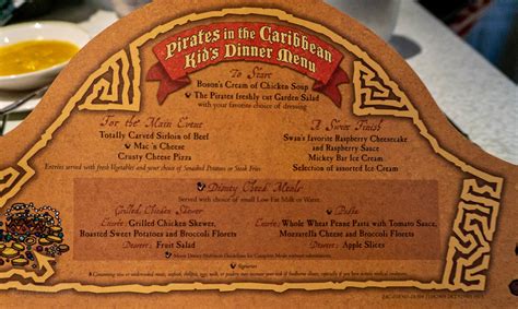 Pirates IN the Caribbean Dinner Menu • The Disney Cruise Line Blog