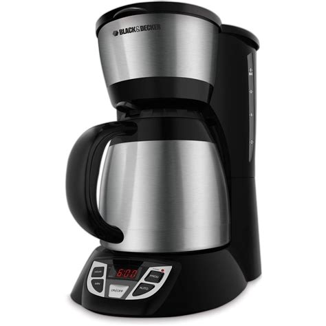 BLACK+DECKER 8-Cup Thermal Programmable Coffee Maker, Stainless Steel and Black, CM1609 ...