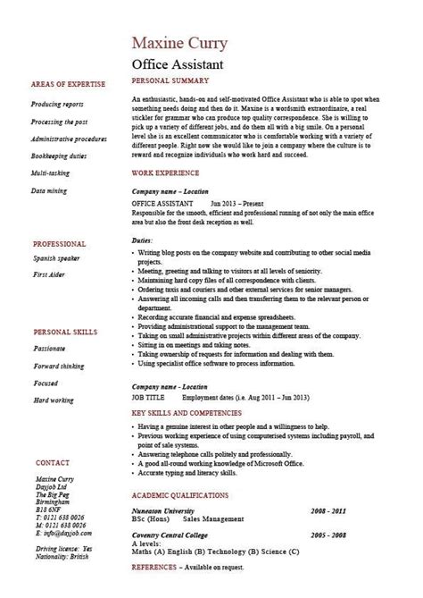 Office Assistant Resume Sample