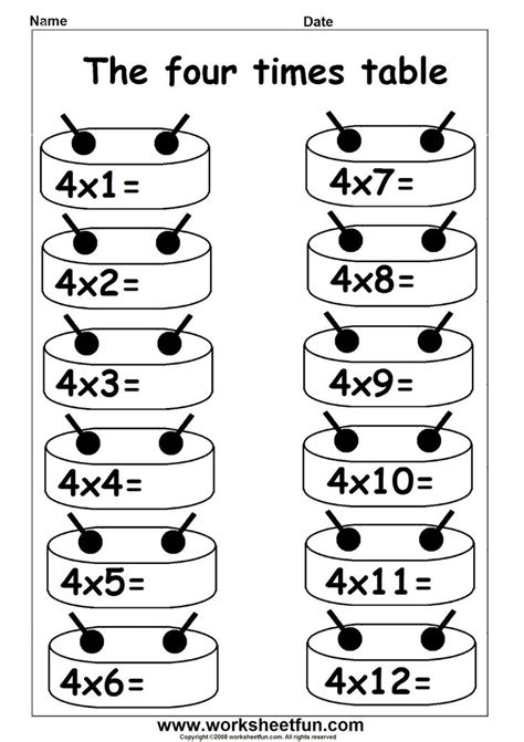 Times Tables Worksheets 3rd Grade | 4 Times Table Worksheet Printable | Projects to Try ...