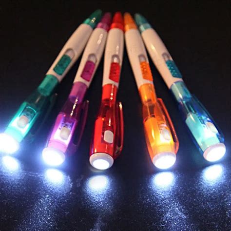 2pcs Flashlight LED Ballpoint Pens Cute Ball Pen with Light 0.5mm ...