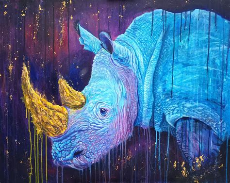 Rhino Art, Rhino Artwork, Rhino Wall Art, Rhino Painting, Rhino Gifts ...