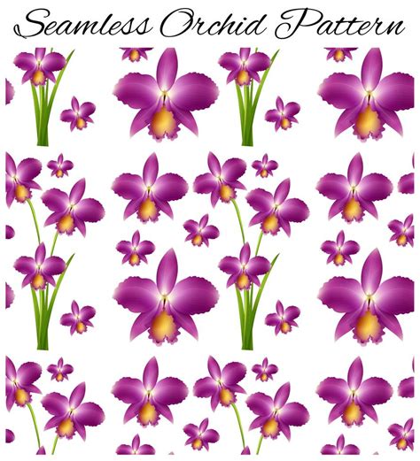 Seamless background with purple orchid 352775 Vector Art at Vecteezy