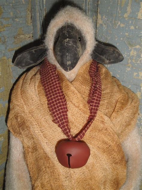 Primitive Sheep Shabby Sheep Tall Plush Sheep Hand Made