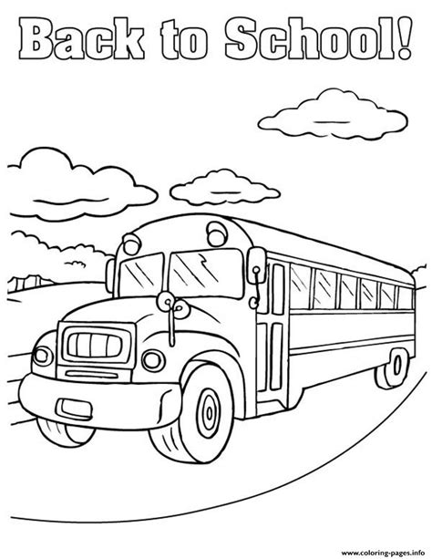 Back To School Bus Coloring page Printable