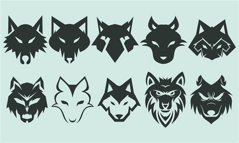 Wolf Head Vector Icon Set 9017681 Vector Art at Vecteezy