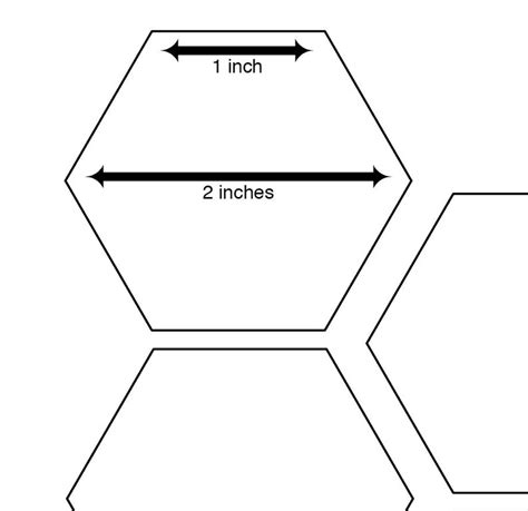 1 Inch Hexagons Hexies English Paper Piecing Template Download | Etsy