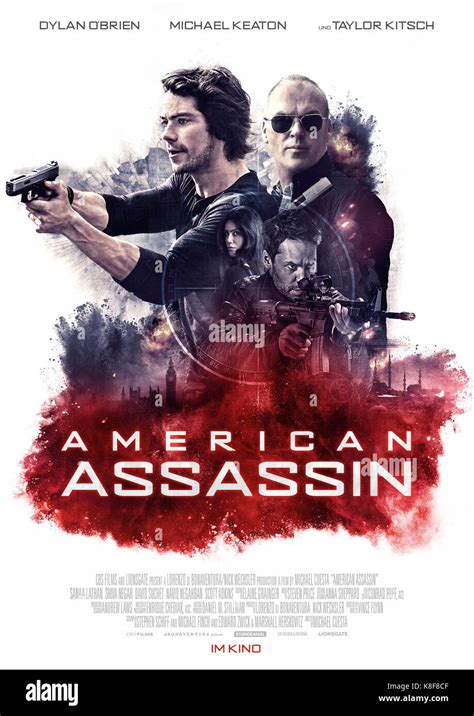 AMERICAN ASSASSIN, German poster, clockwise from left, Dylan O'Brien ...