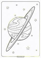 Printable Planet Saturn Doodle Pdf Coloring Page High Quality Free  sketch template