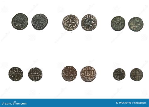 Old Copper Coins Collection India Delhi Sultanate and Malwa Sultanate Bahmani Sultanate Stock ...